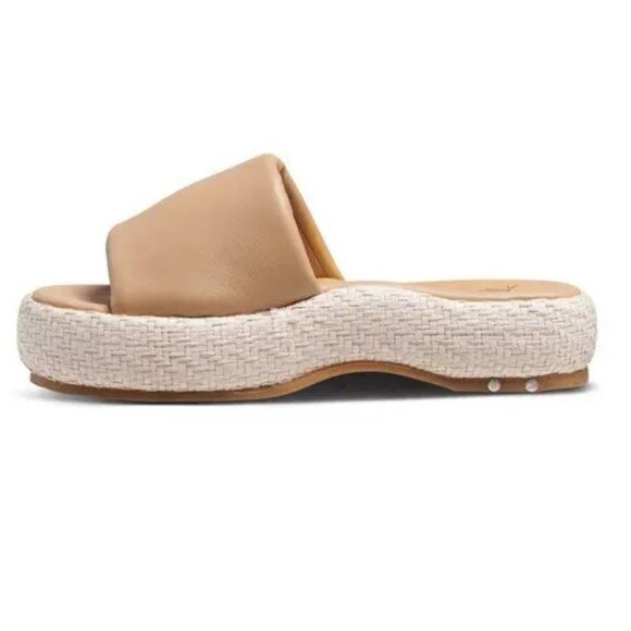 NEW w/Box Women's Beek Trumpeter Raffia Platform Slide Sandals in Beach Size 8 - Picture 2 of 4